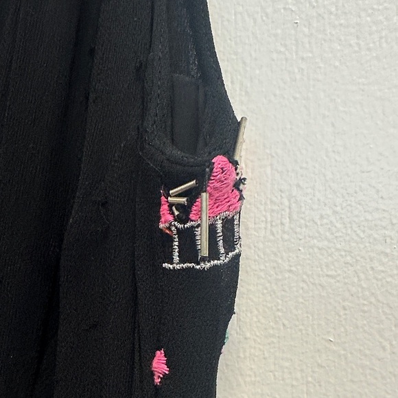 Anthropologie Black Maxi Dress with Pink and Silver Patterns - Picture 10 of 15